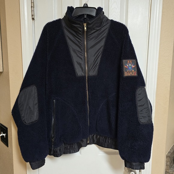 WILLIS & GEIGER DIAPLEX DEEP PILE FLEECE Wool ZIP UP JACKET SZ Large‎